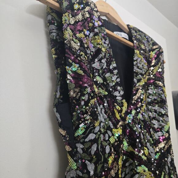 Zara Blogger's Favorite Sequin Mini Dress Size XS - Picture 6 of 9